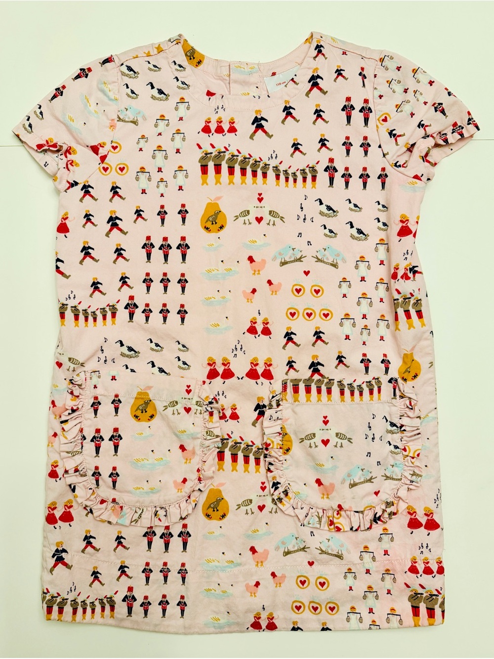 Hanna Andersson Pink “12 Days of Christmas” Printed Shift Dress, Size 5T